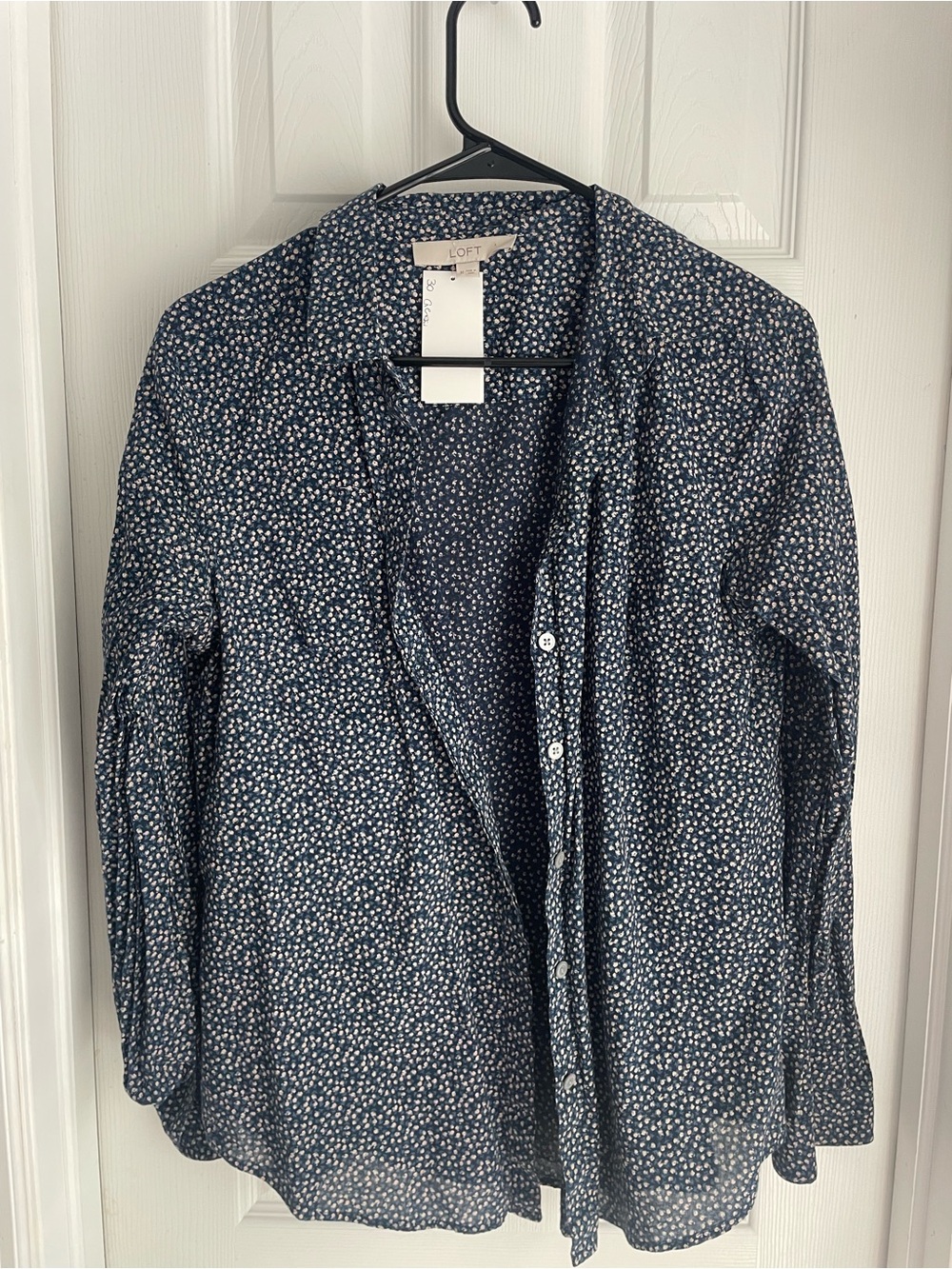 LOFT Navy Floral Button-Down Shirt